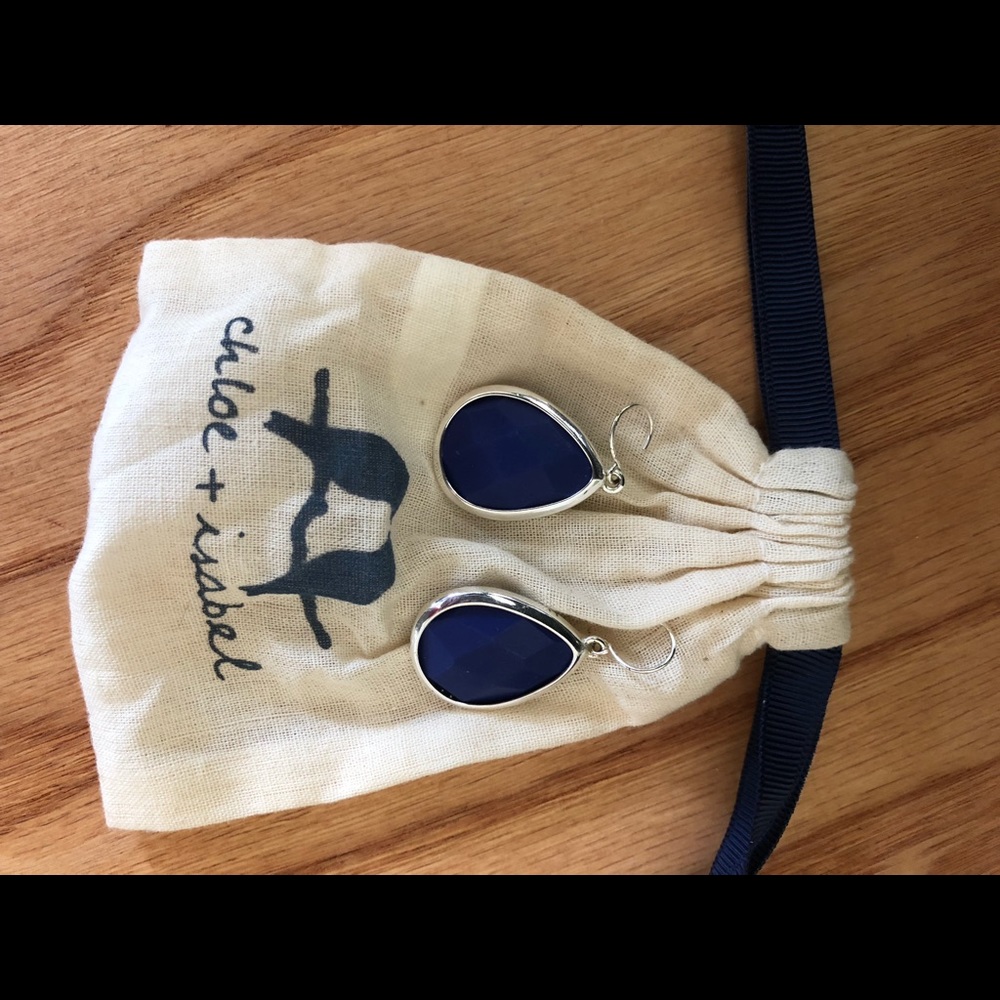 Dark blue drop earrings
